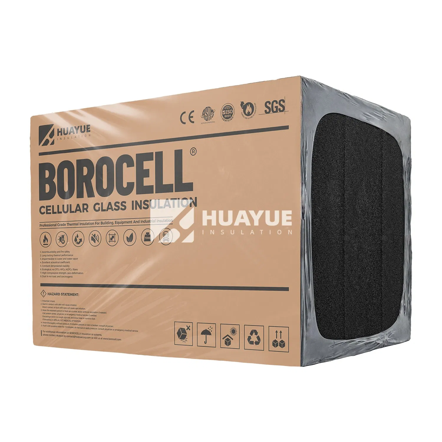 CE Certificate Euroclass A1 Nice Price Foam Glass Cellular Glass for Interior Insulation Including Walls Floors Ceilings