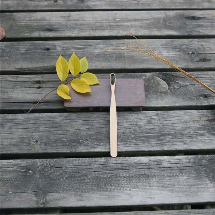 Bamboo Toothbrush with Customised Packing and Logo for Hotels, Travel