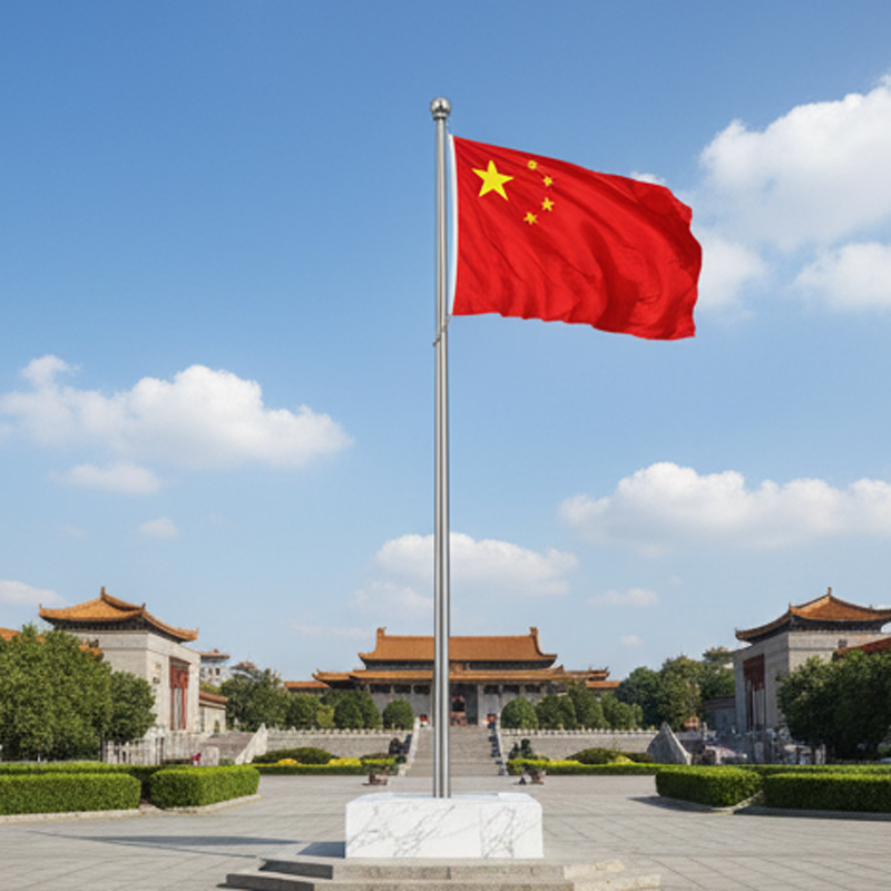 Stainless Steel Flag Pole Award Ceremony Horizontal Flagpole Raising System