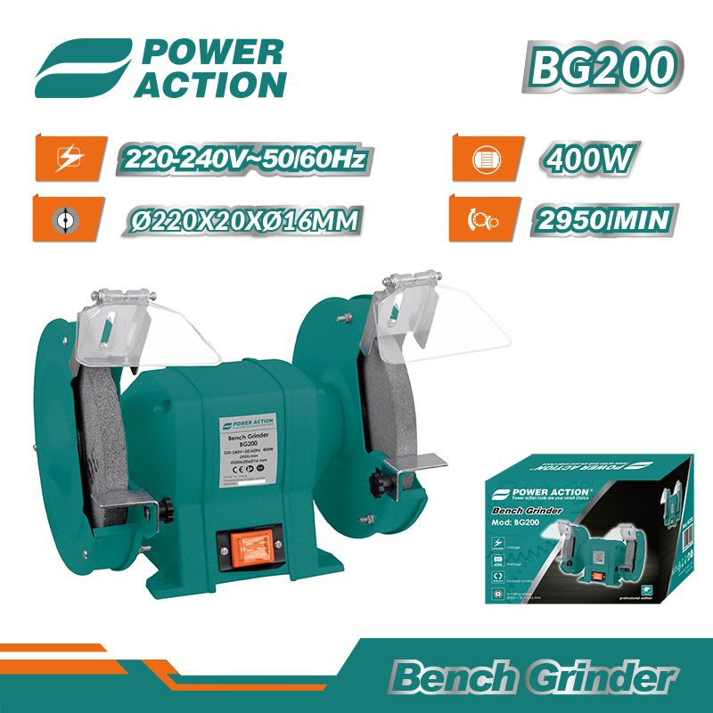Power Action Professional 200W Mini Polishing Sander Electric Bench Grinder