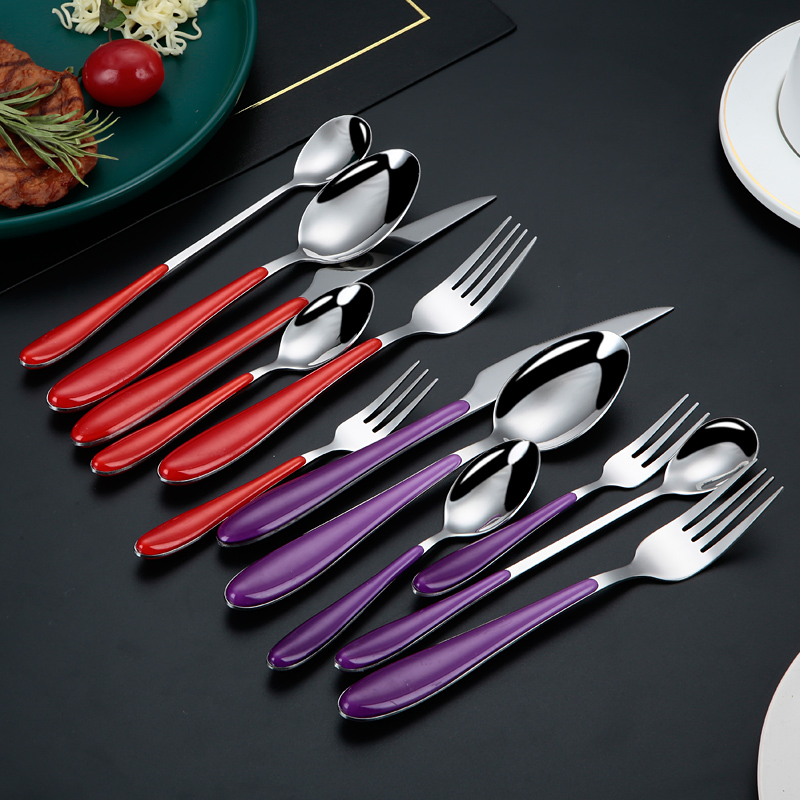 Colored Silverware Knife and Fork Spoon Stainless Steel Cutlery Set
