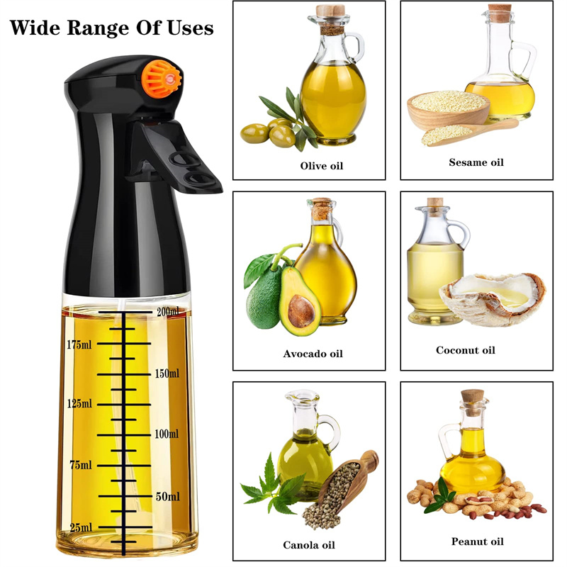200ml Glass Olive Oil Sprayer Mister Oil Vinegar Spritzer Spray Bottles Oil Sprayer for Cooking