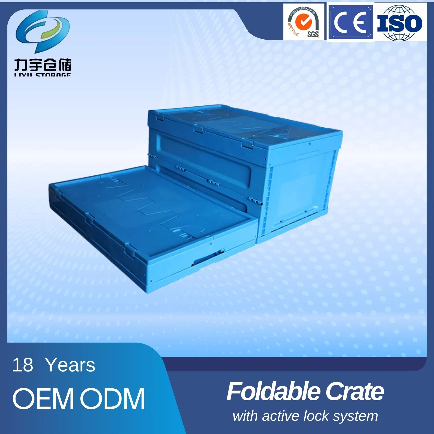 Foldable Plastic Storage Boxes with Lid - Heavy Duty, Stackable & Collapsible for Home, Office & Warehouse