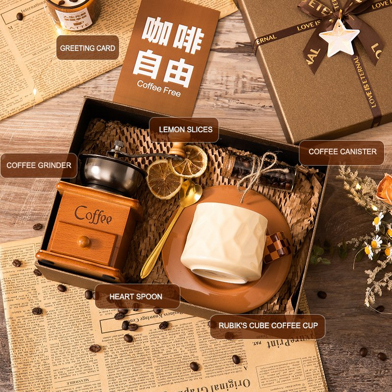 Vintage Coffee Maker Gift Box Customizable Combo Set