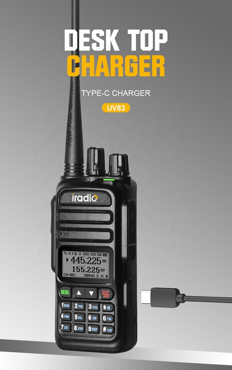 Analog Walkie Talkie Two Way Radio FM Receiver Iradio UV83 Full Band