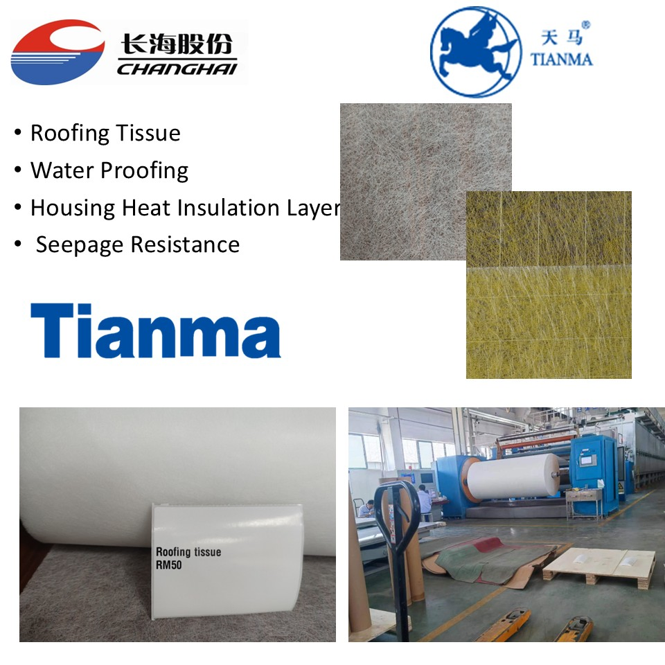 Glass Fiber Roofing Tissue/Glass Veil for Bitumen, Interior Building Work S-RM50