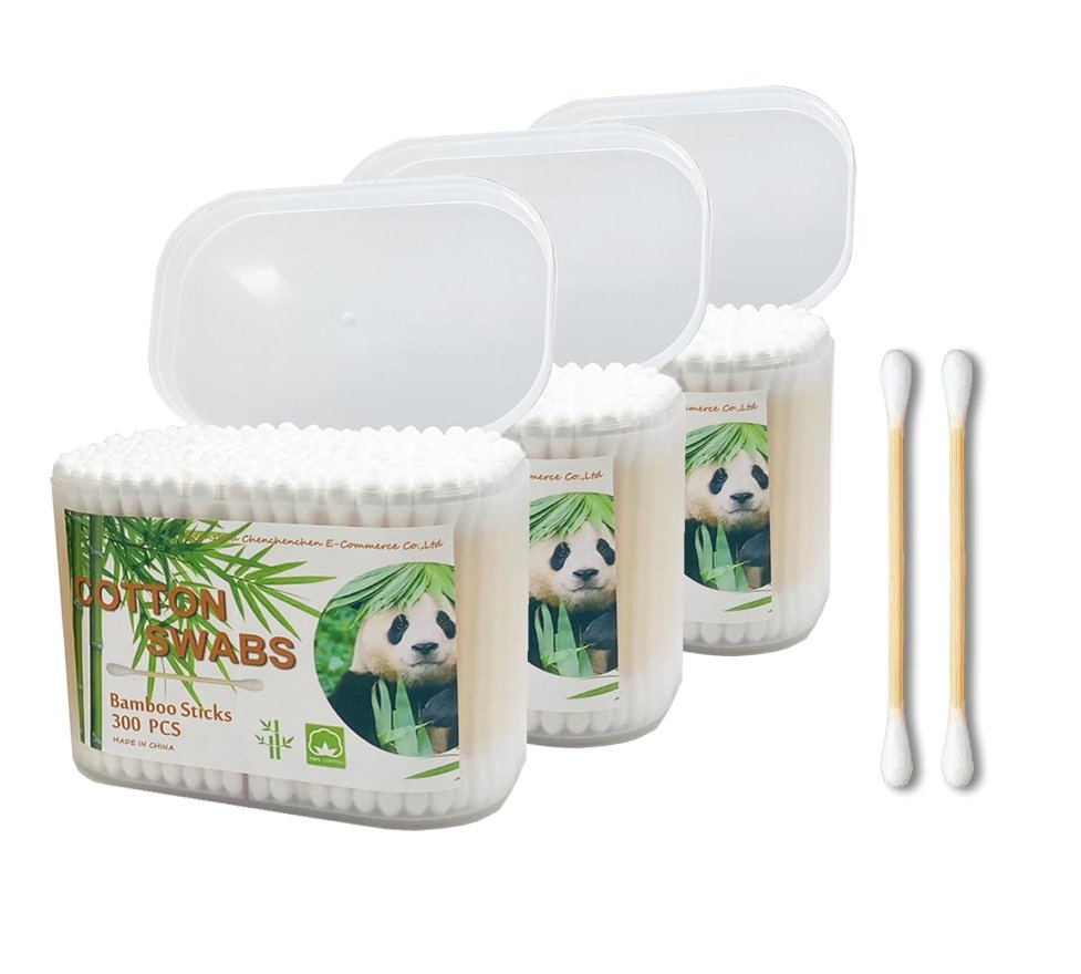 200PCS Bamboo Cotton Swabs Biodegradable Wooden Cotton Buds