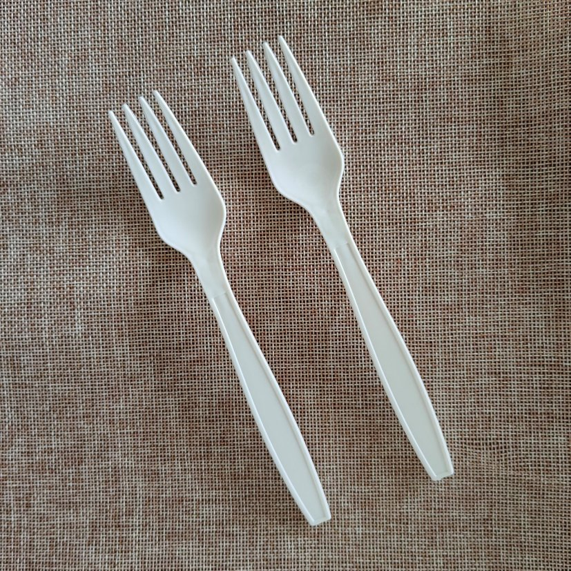 Customizable White or Custom Colors Cornstarch Biodegradable Single Use Cutlery Spoon Fork
