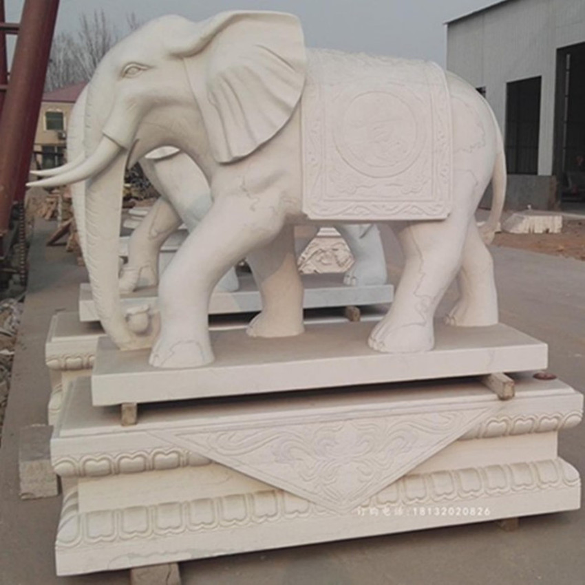 Outdoor Decoration Marble Elephant for Outdoor Decor