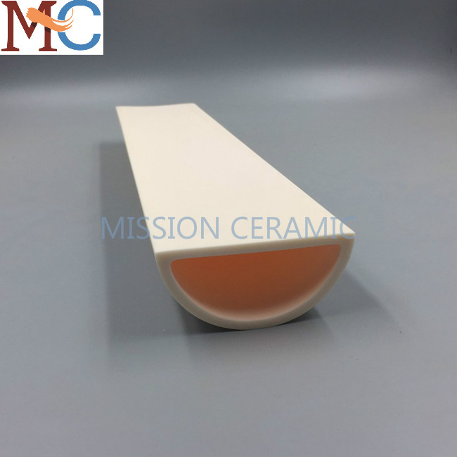 C799 Heat Resistant Customized Semicircle Type Alumina Ceramic Tube