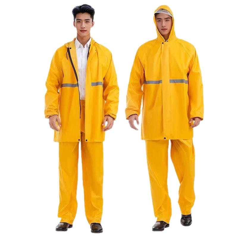 High Visibility Rainwear Waterproof Full Cover Reflective Design Raincoat for Construction
