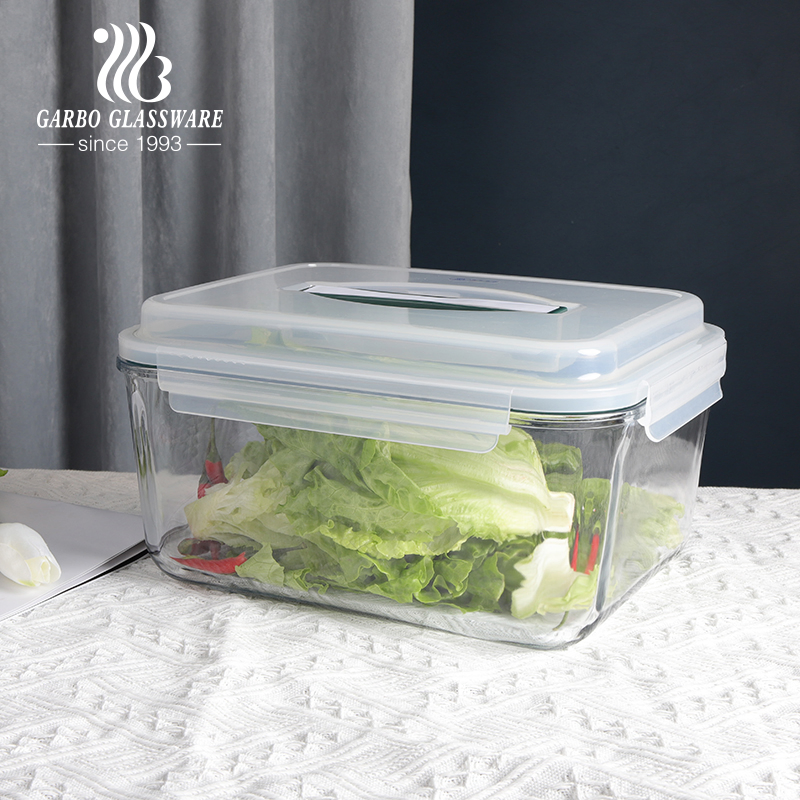 Tempered Unbreakable Glass Food Fruit and Vegetables Storage Containers with Lids