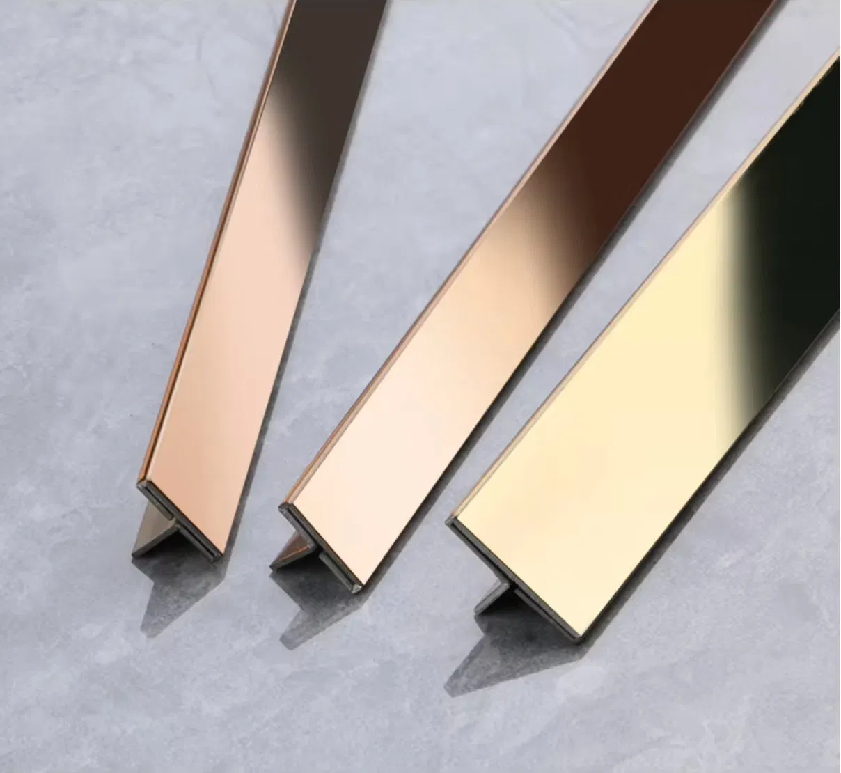 India 201 304 Stainless Steel T-Shaped PVD Profile Metal Trim T Patti for Wall Transitions