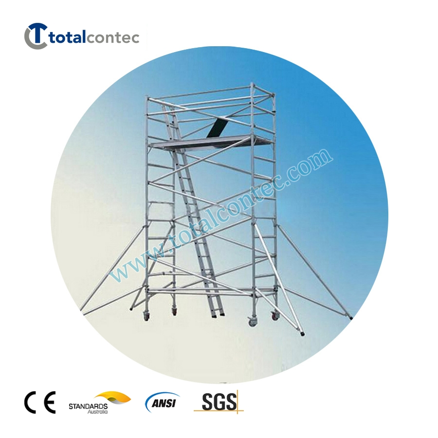 3m/5m/7m/9m/11m Aluminum Mobile Scaffold Tower with Ladder/Staircase