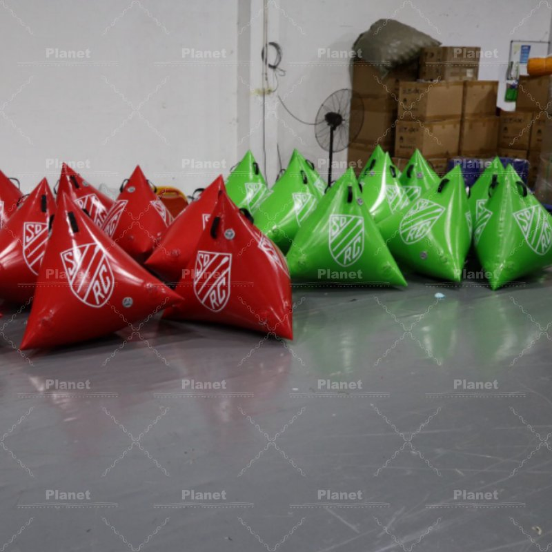 Factory Custom Floating Triangle Buoys Race Maker Regatta Advertising Inflatable Swimming Buoy
