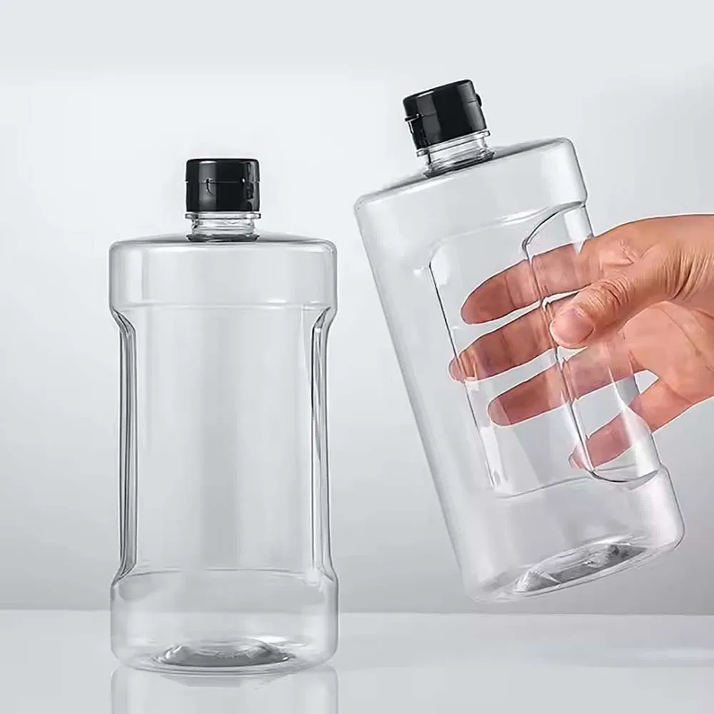 Clear Pet Plastic Round Oil Soy Sauce Juice Soda Bottle with Cap