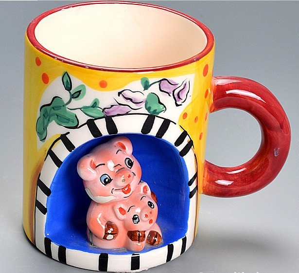 Hot Sale Personalized Cartoon 3D Printed Ceramic Animal Cups Mugs