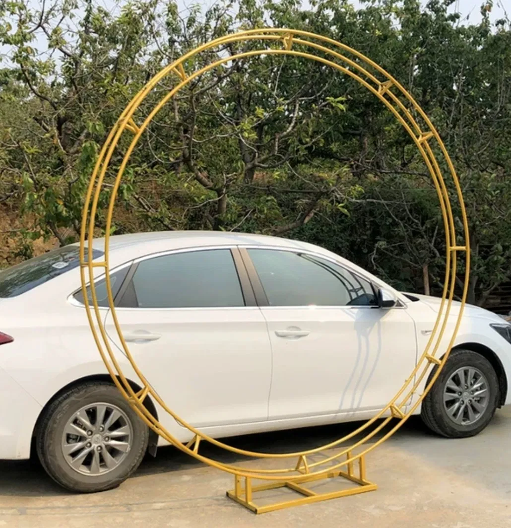 Hyc-Ra01 New Design Creative Lawn Decoration Wedding Background Ring Three-Bar Ring Arch