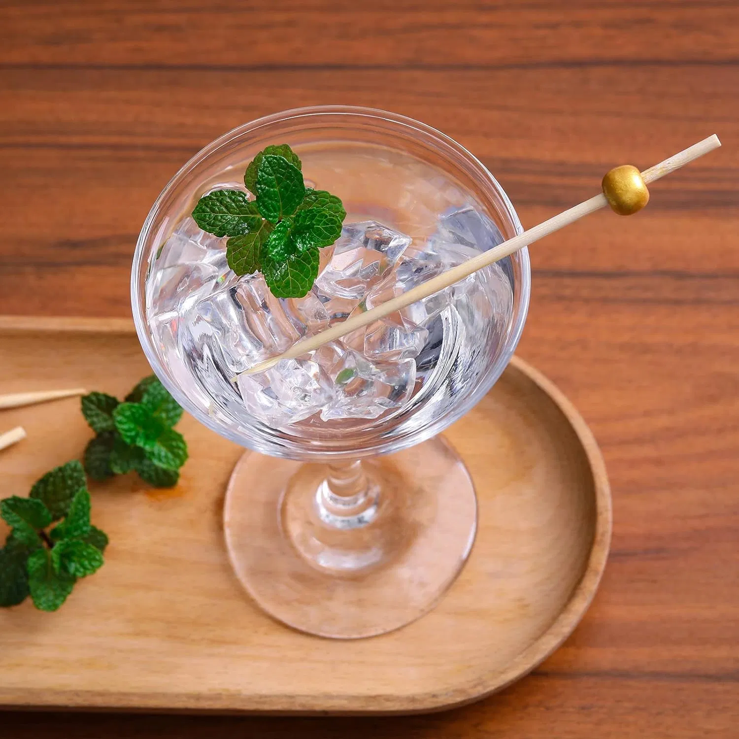 Bamboo Cocktail Picks with Tightly Braided Knot - Sturdy and Durable