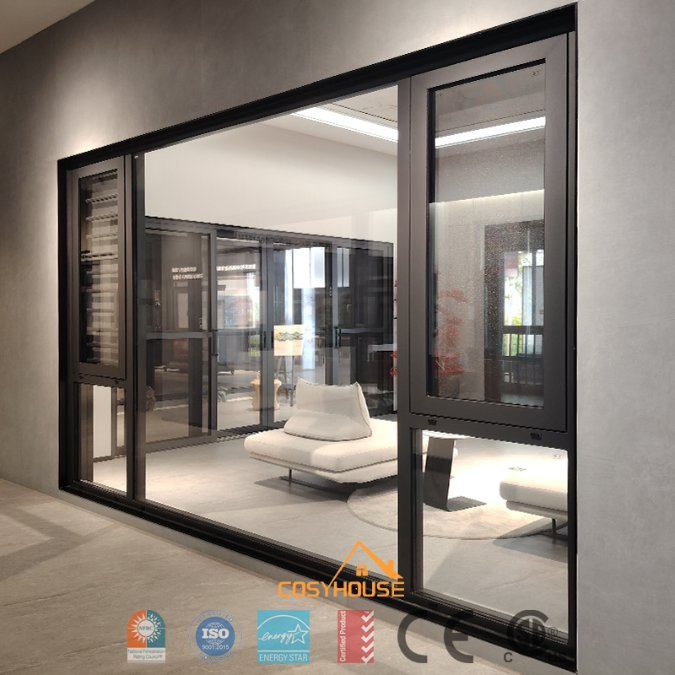 Energy Efficient Aluminum Sliding Window with Double Glazing Nfrc As2047 Certified