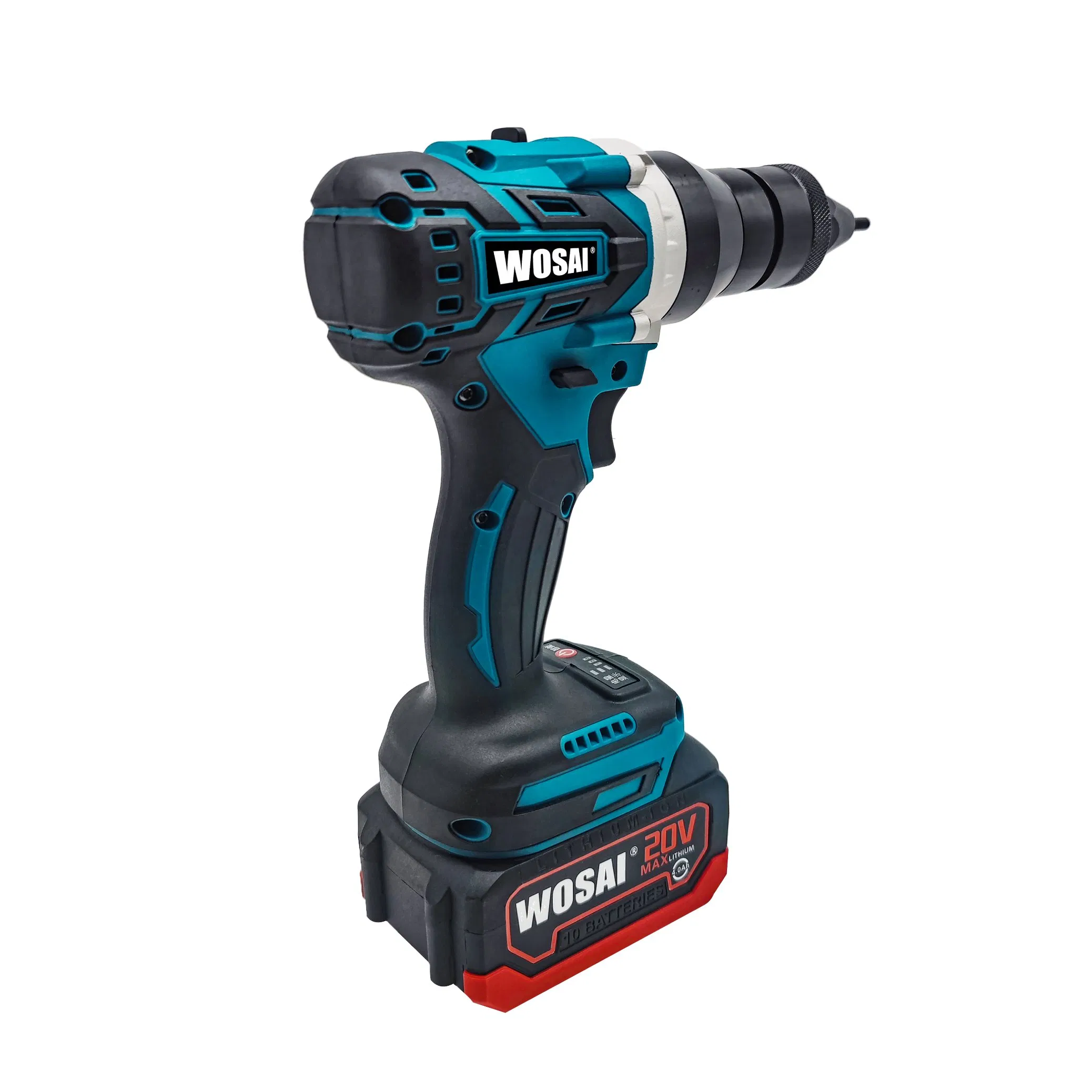 Wosai 20V 2PCS Battery Free Metal Electric Rivet Gun Rechargeable Automatic Rivet Nut Gun Riveting Tool with Nut Head M3-M12 Optional