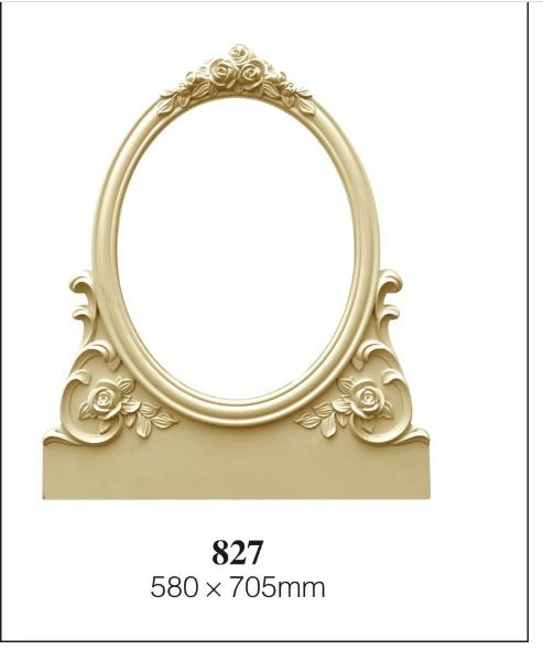 White Antique Plastic PVC F Wall Decorative Hotel Bath Room Frame Plastic Makeup Barbershop Dressing Mirror