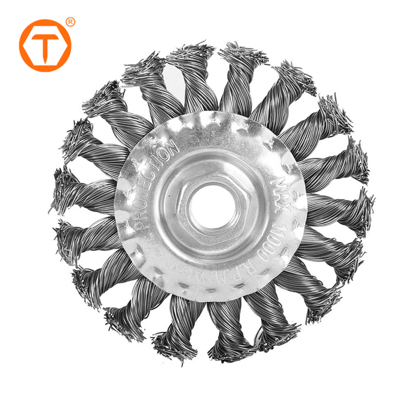 Round Knotted Wire Wheel Braided Steel Angle Grinder Brush for Grinder