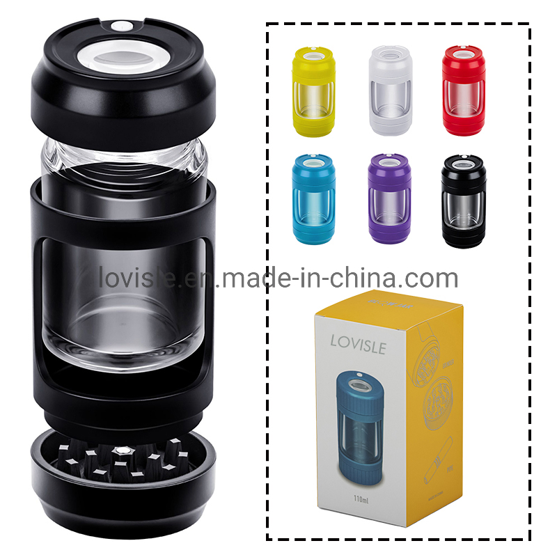 Mag Jar Herb Grinder LED Resin Grinder Rolling Tray Smoking Kit