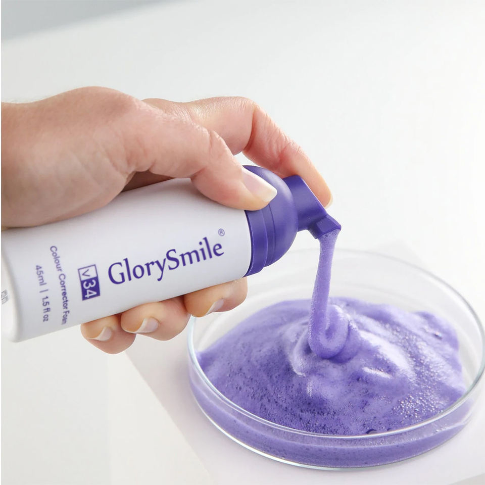 Customize 30ml Purple Hot Selling V34 Colour Corrector Teeth Whitening Mousse Foam