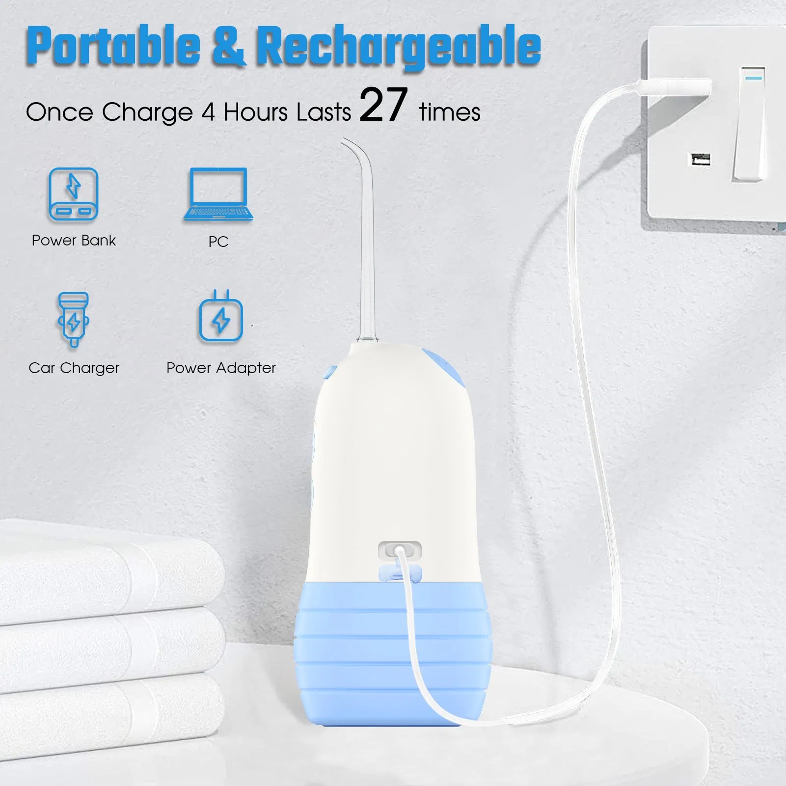 China Supplier Portable Water Flosser Rechargeable Dental Oral Irrigator