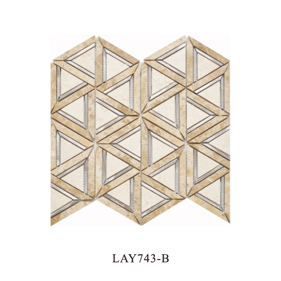 Мозаика из белого мрамора и алюминия для стен и фартука