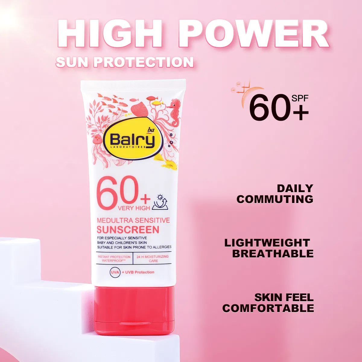 Premium SPF 60+ Moisturizing Sunscreen with UV Protection