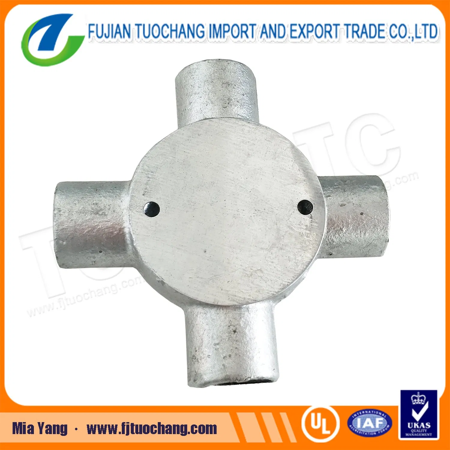 Galvanized Intersection and Back Outlet Circular Box