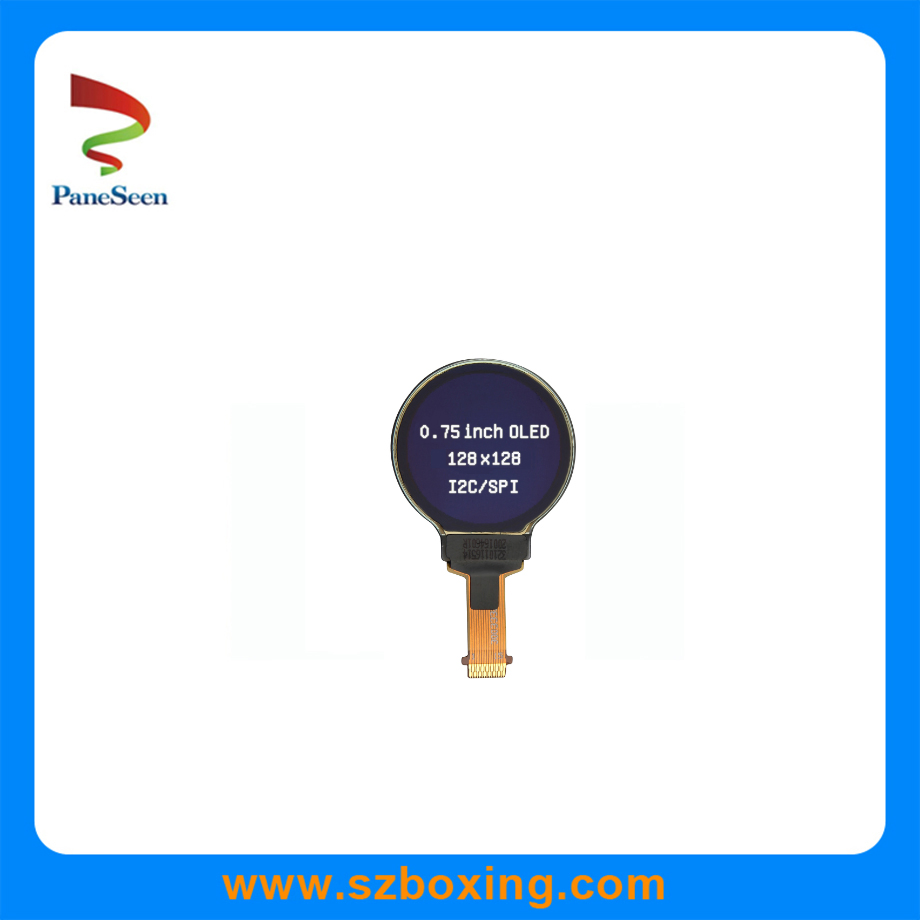 OLED-дисплей круглый 0.75 дюйма, белый, 128x128