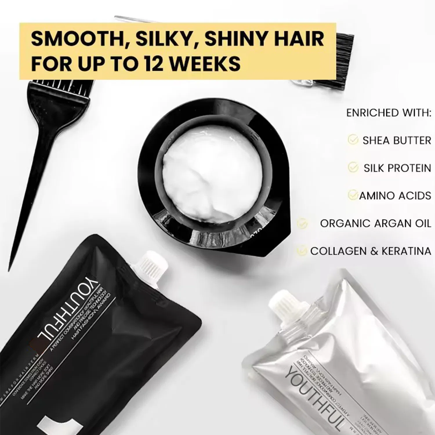 Private Label Permanent Shining Hair Straightening Cream