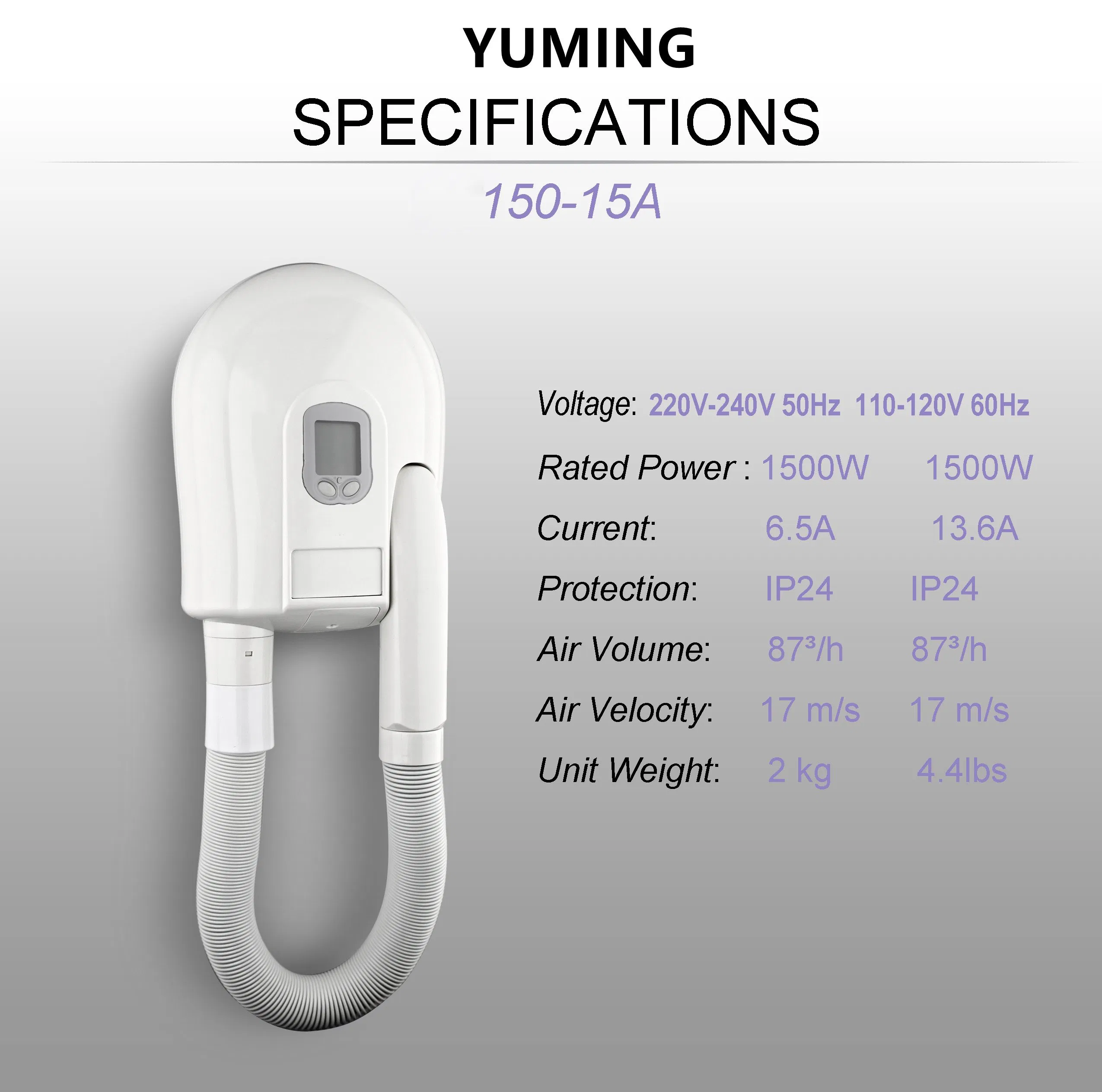 Washroom Toilet Professional Wall Mounted Hotel Automatic Hair Dryer and Skin Dryer