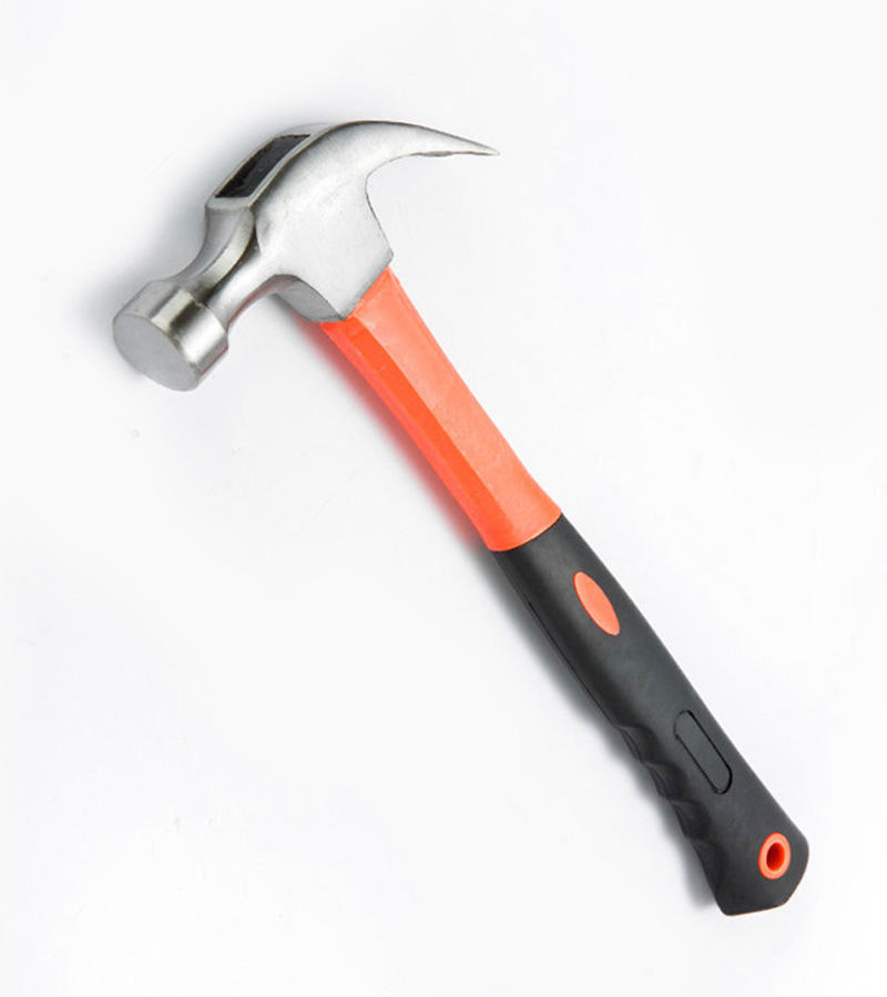 High Quality Fiberglass Handle Carbon Steel Construction Hand Tool Claw Hammer
