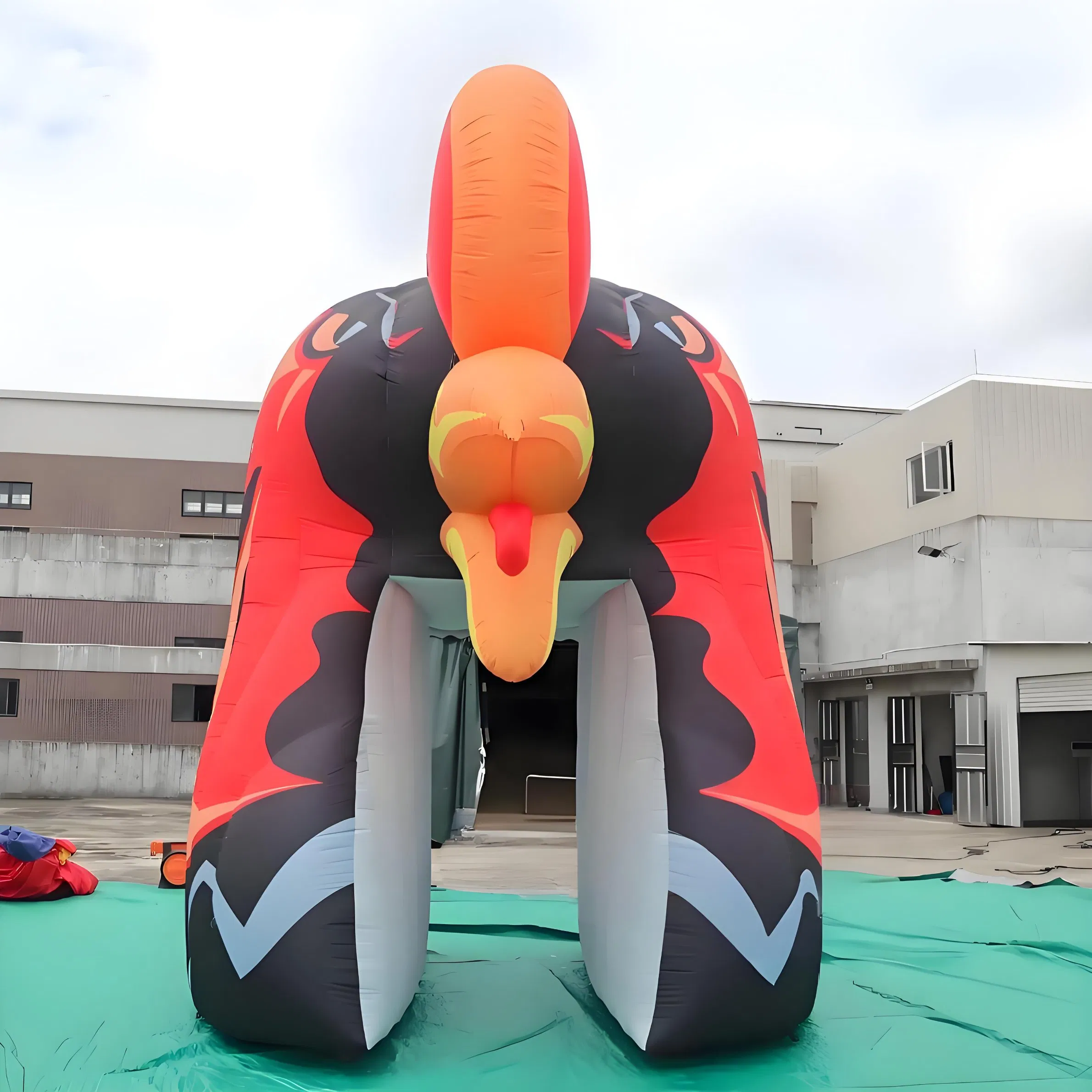 Boyi Custom Logo Printed School Sports Teams Inflatable Mascot Roosters Tunnel