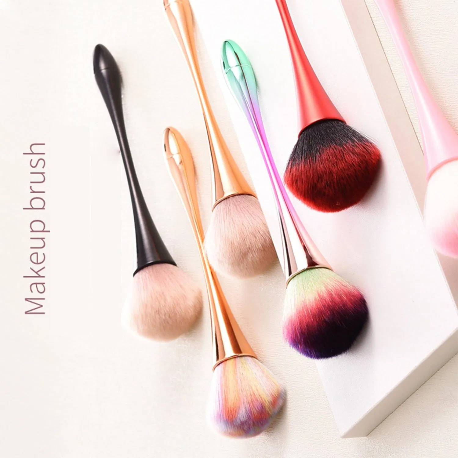 Colorful Rainbow Long Handle Nail Removal Cleaning Tools Dust Brush