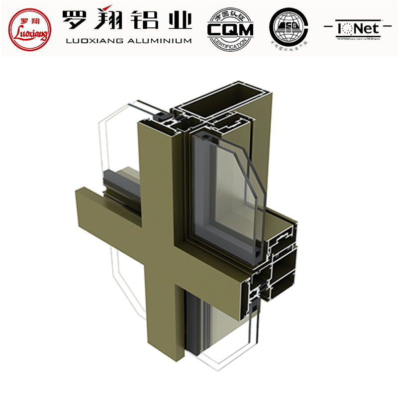 Building Material Thermal Break Aluminum Facade Profile Fluorocarbon Coating