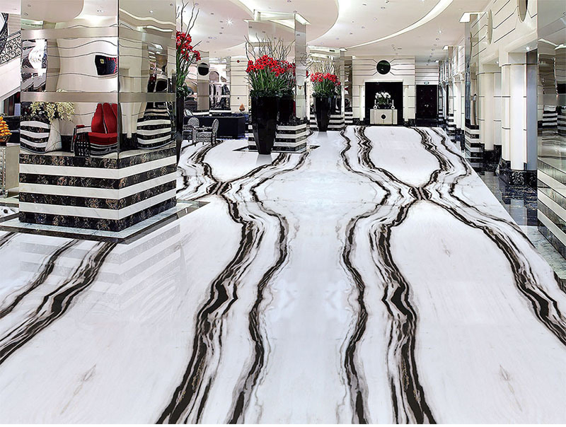 China Natural Polished Panda White Stone Marble for Bathroom/Wall/Flooring/Steps/Tiles