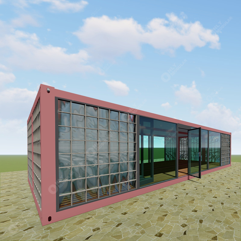Modular Prefab Container Office with Modern Glass Design