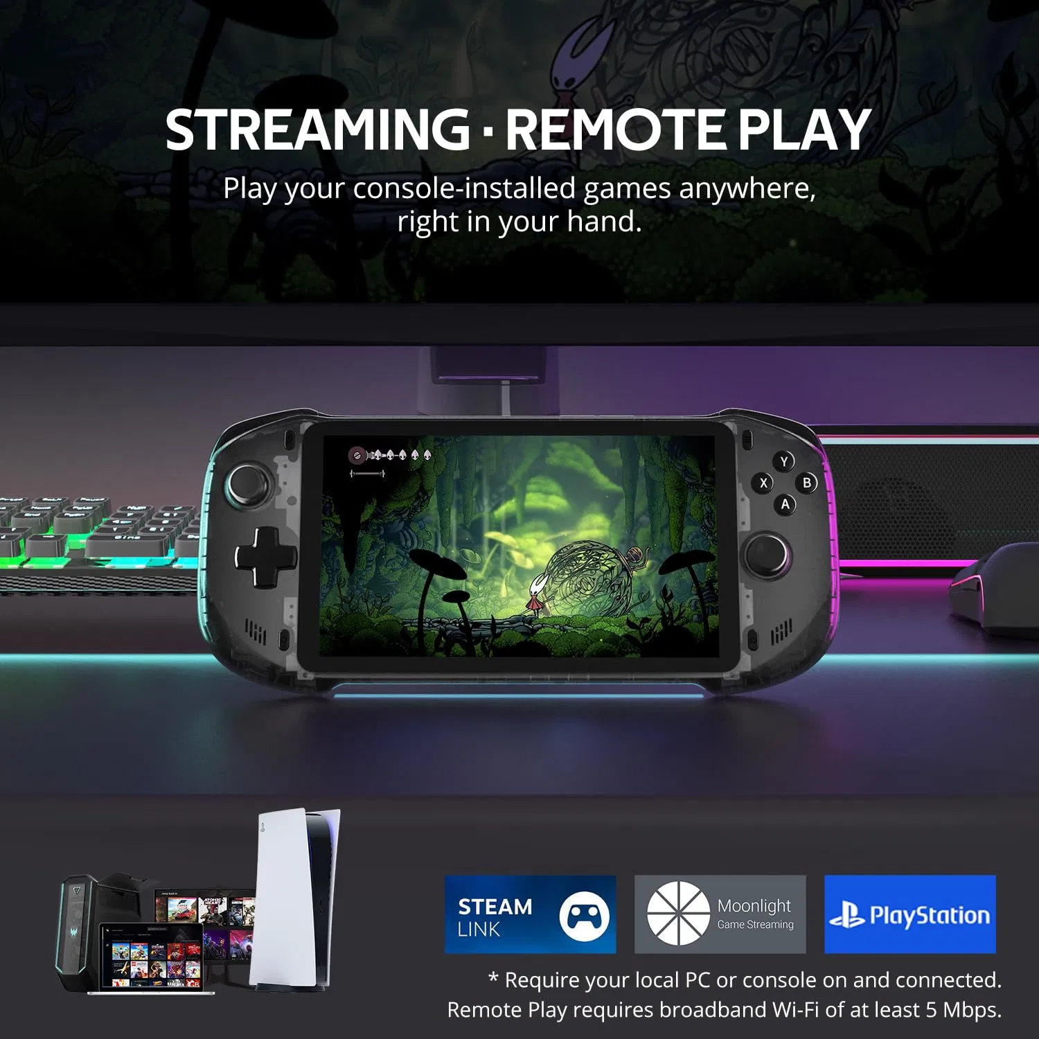 Handheld Portable Remote Play Gaming Console Nvidia Geforce 7" 1080P Touchscreen