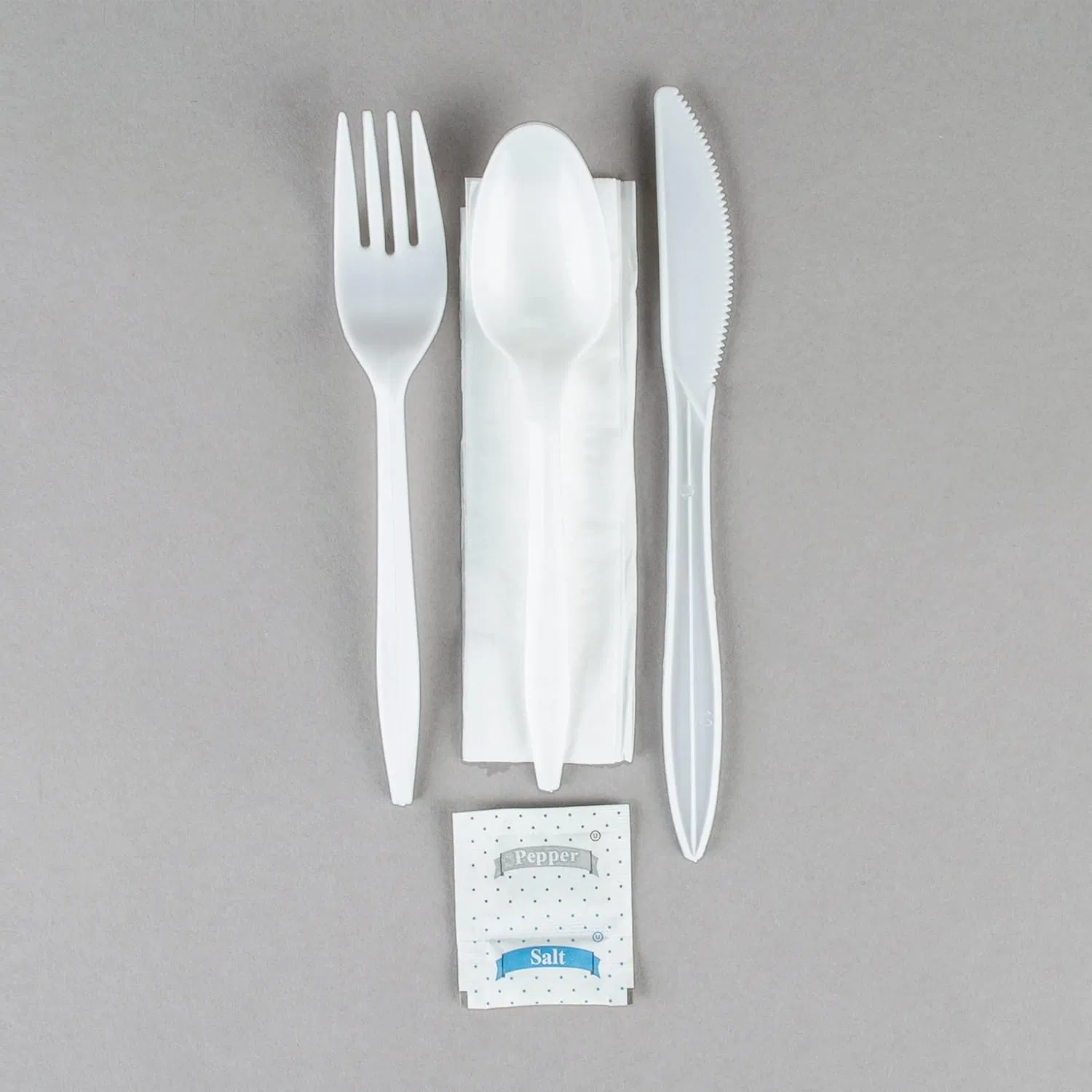 Medium Weight Wrapped White Plastic Cutlery
