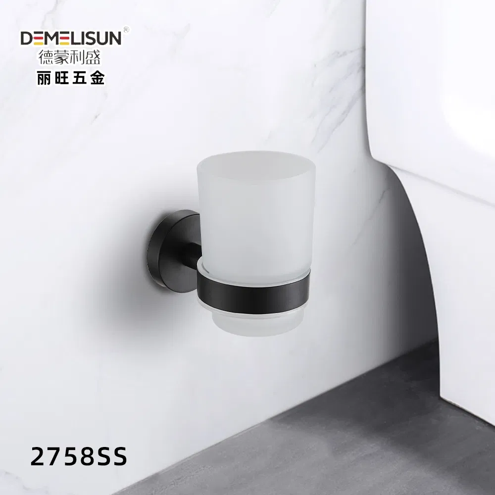 304 Stainless Steel Bathroom Accessories Chrome Square Double Tumbler Cup Holder