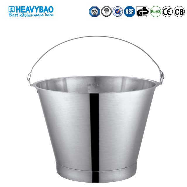 Heavybao Stainless Steel Inclined Pail Water Bucket