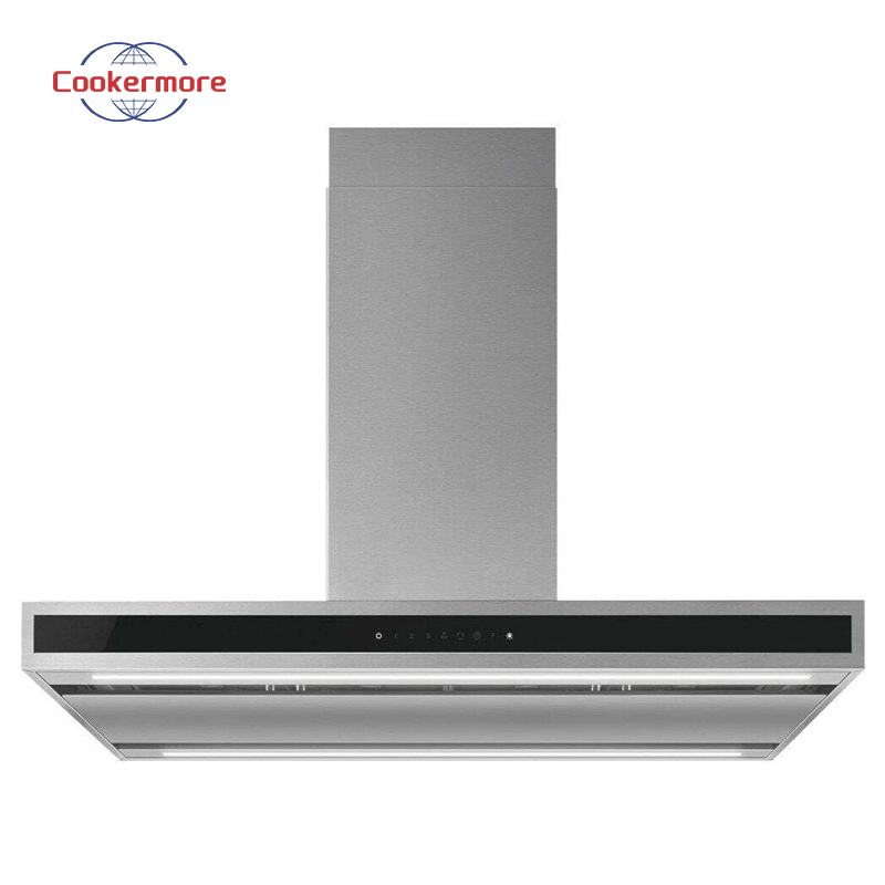 Wall Mounted Touch Panel T-Shape Stainless Steel Kitchen Appliances Range Hood