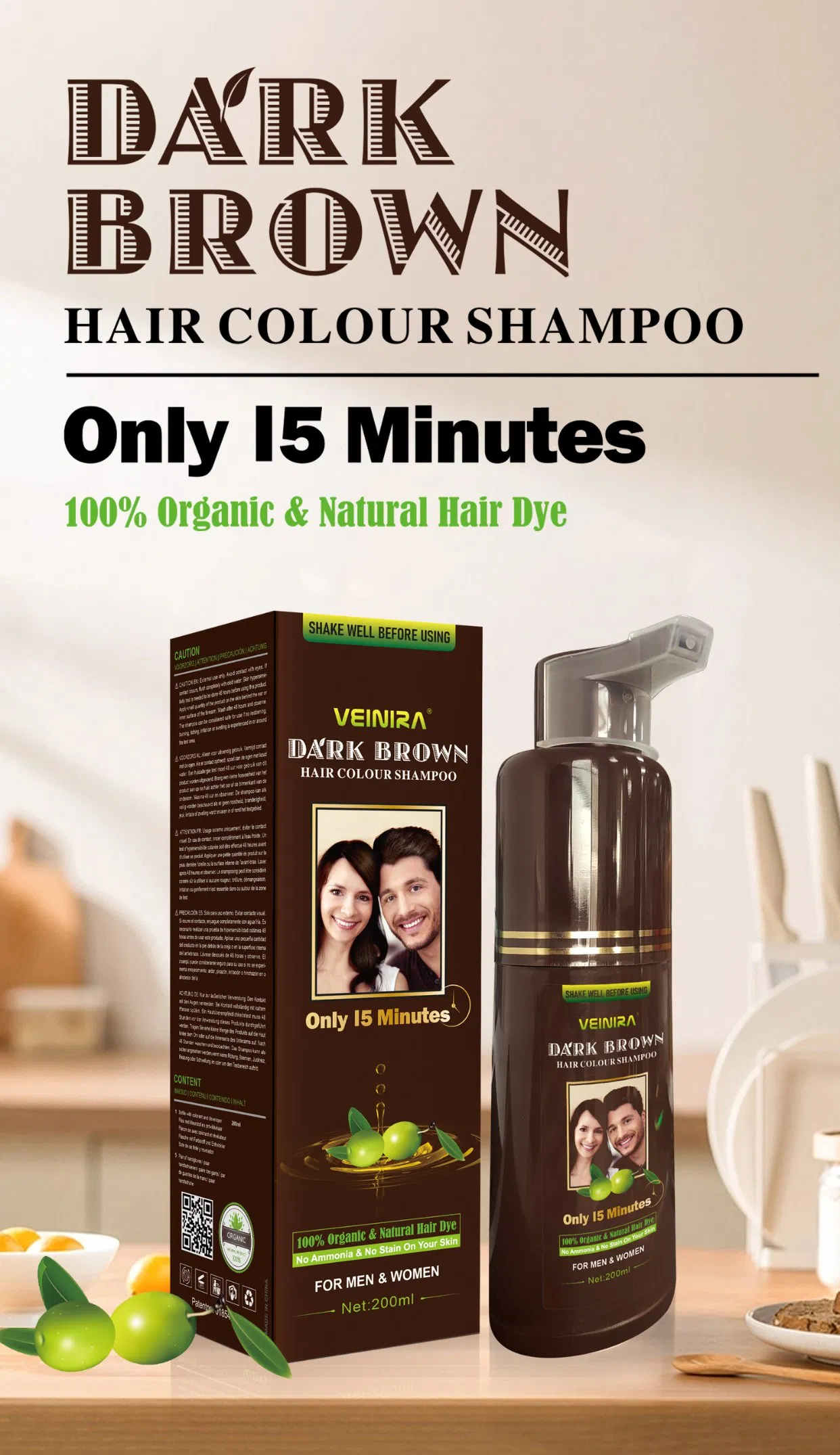 Veinira Speedy Fast Hair Color Shampoo Shipping Wholesale Natural Instant Hair Dye
