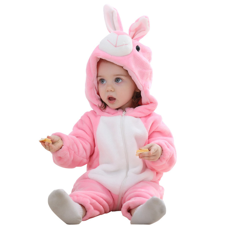 Amazon Cute Animal Shape Newborn Baby Onesie Costume Winter Hoodie Clothes Girl 0-24m Baby Jumpsuit Christmas Romper Warm Clothing Pajamas for Kids Overall