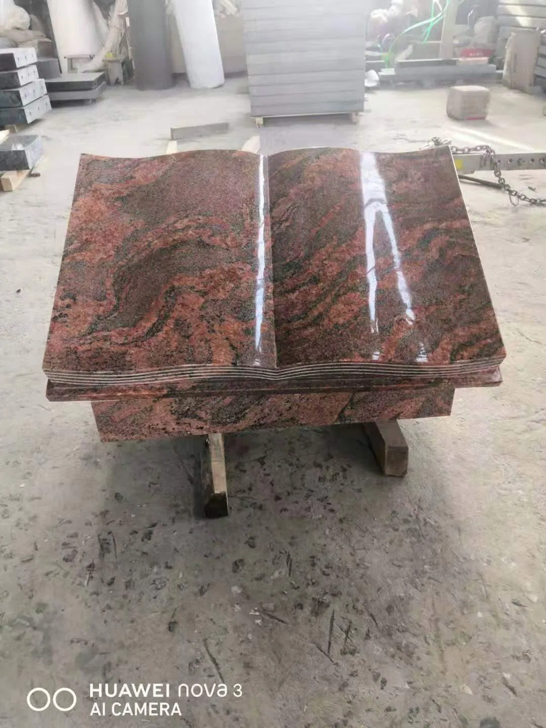 Carved Red Granite New Zealand Memorial Monument Tombstone Headstone